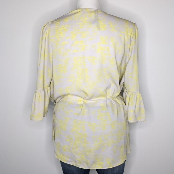 Melissa McCarthy Seven yellow grey wrap blouse 1X - Picture 7 of 11